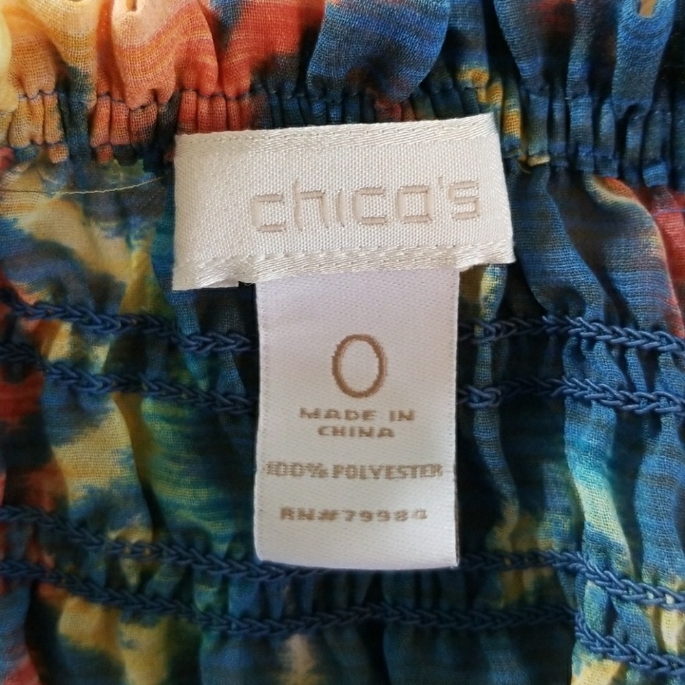 Chico's sz 0 Aztec Southwestern Motif Blouse - Picture 6 of 7